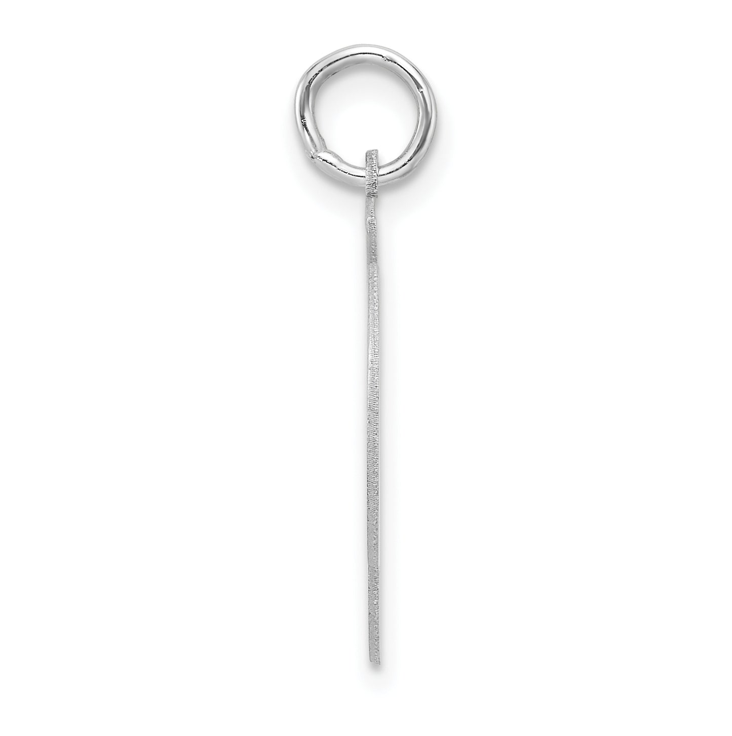 Small Sterling Silver Rhodium plated Artisan Block Letter Q Initial Charm