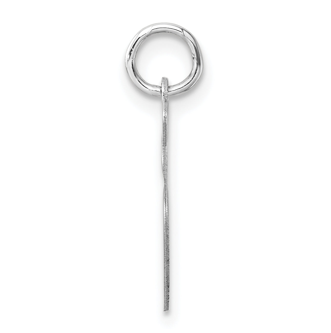 Small Sterling Silver Rhodium plated Artisan Block Letter S Initial Charm