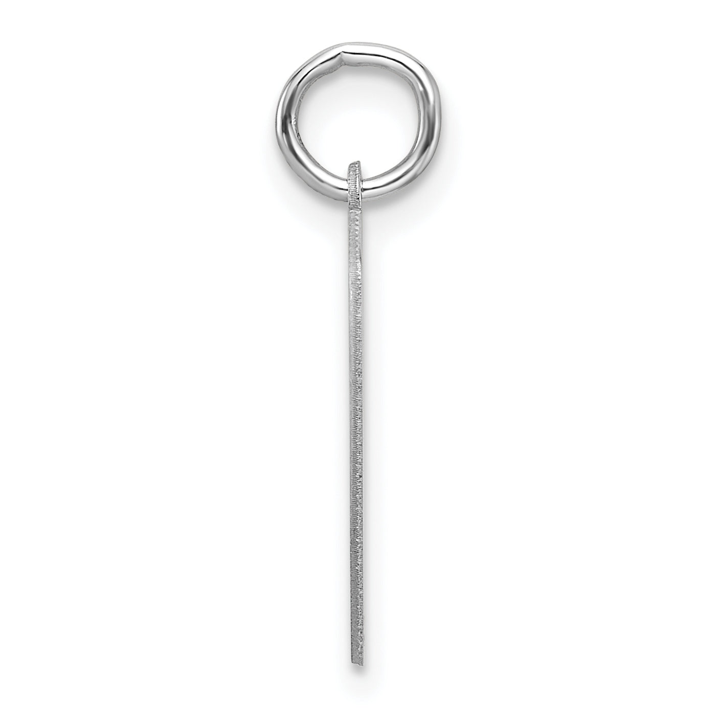 Small Sterling Silver Rhodium plated Artisan Block Letter U Initial Charm