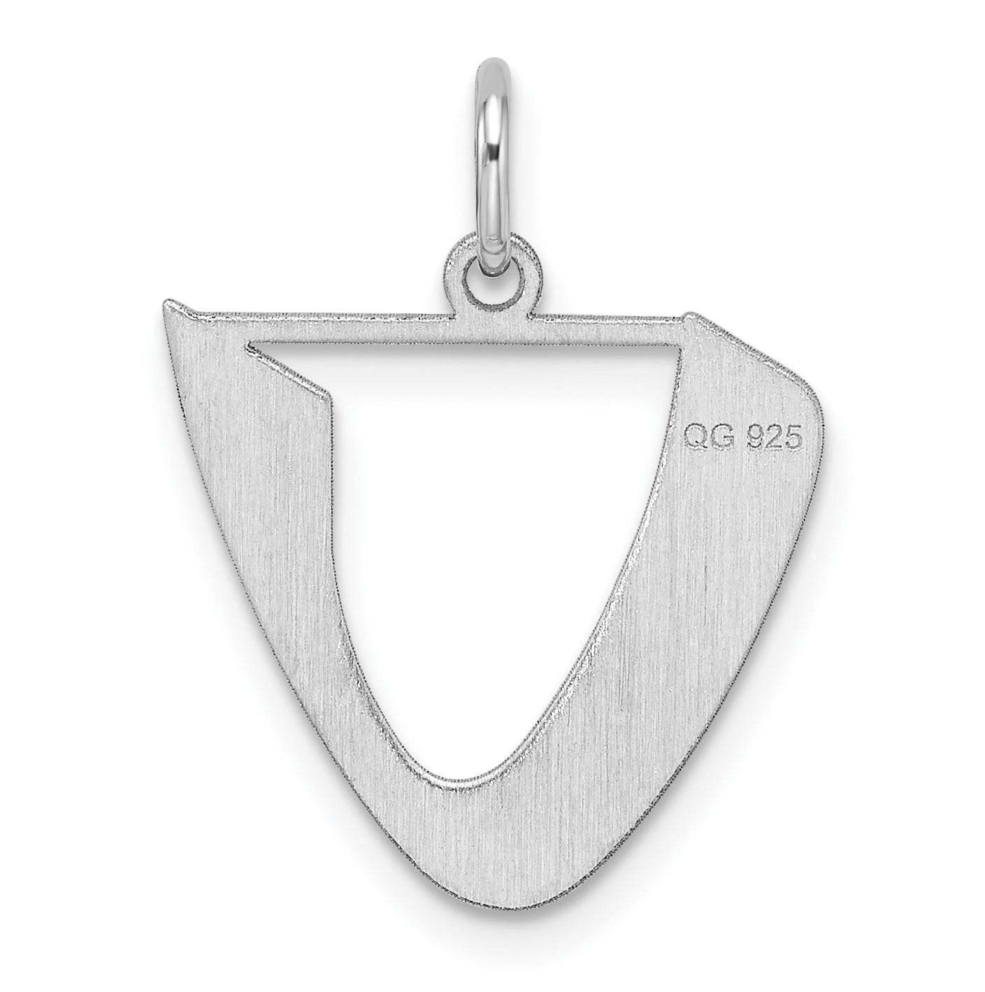 Small Sterling Silver Rhodium plated Artisan Block Letter U Initial Charm