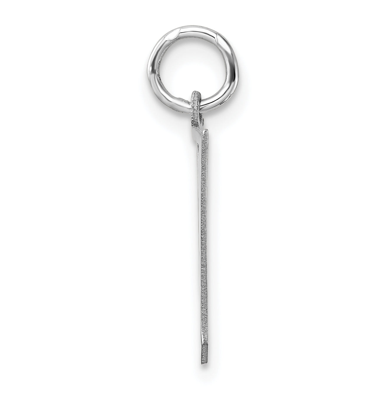 Small Sterling Silver Rhodium plated Artisan Block Letter V Initial Charm