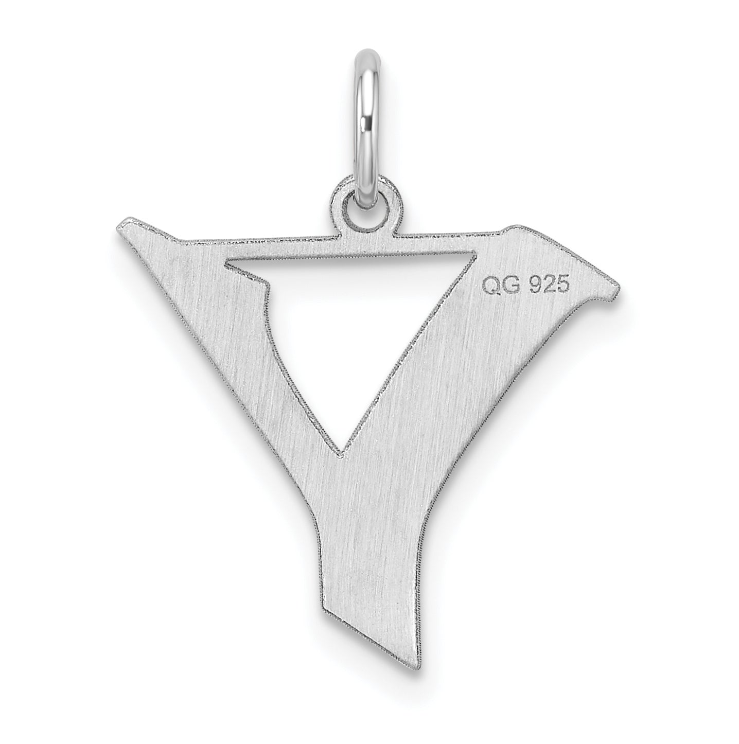 Small Sterling Silver Rhodium plated Artisan Block Letter Y Initial Charm