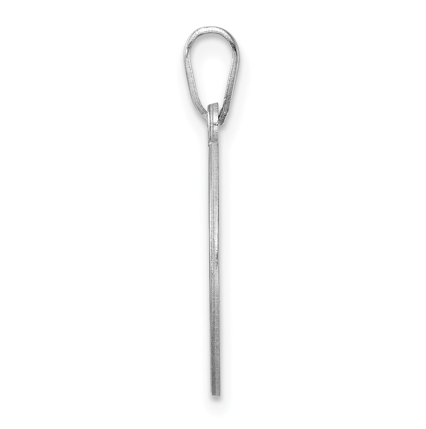 Small Sterling Silver Rhodium plated Fancy Script Letter C Initial Pendant