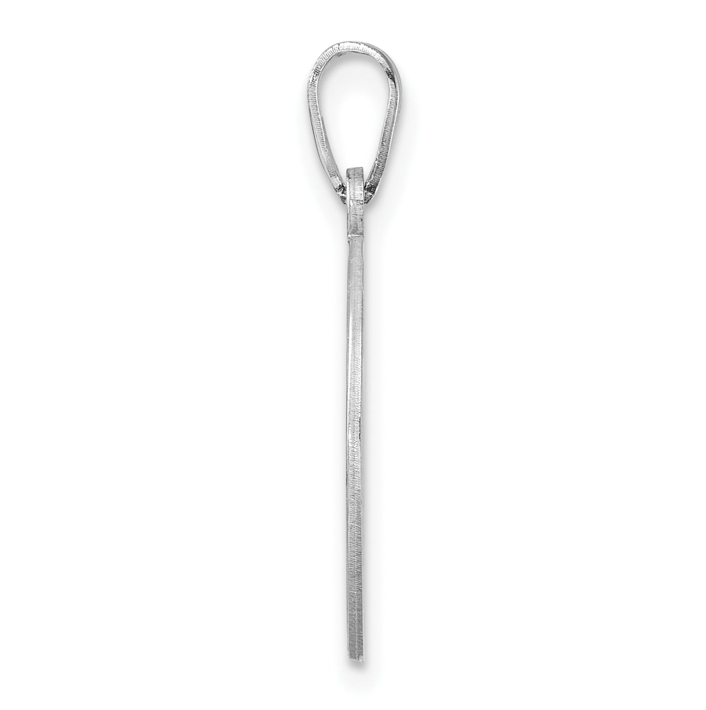 Small Sterling Silver Rhodium plated Fancy Script Letter D Initial Pendant