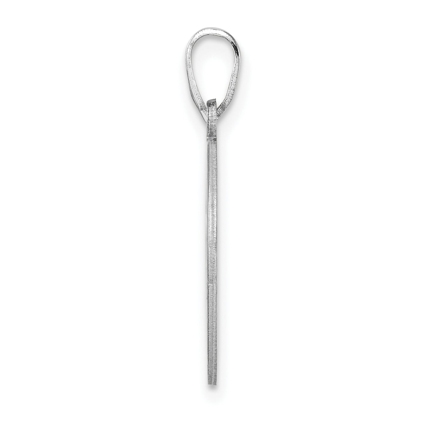 Small Sterling Silver Rhodium plated Fancy Script Letter E Initial Pendant