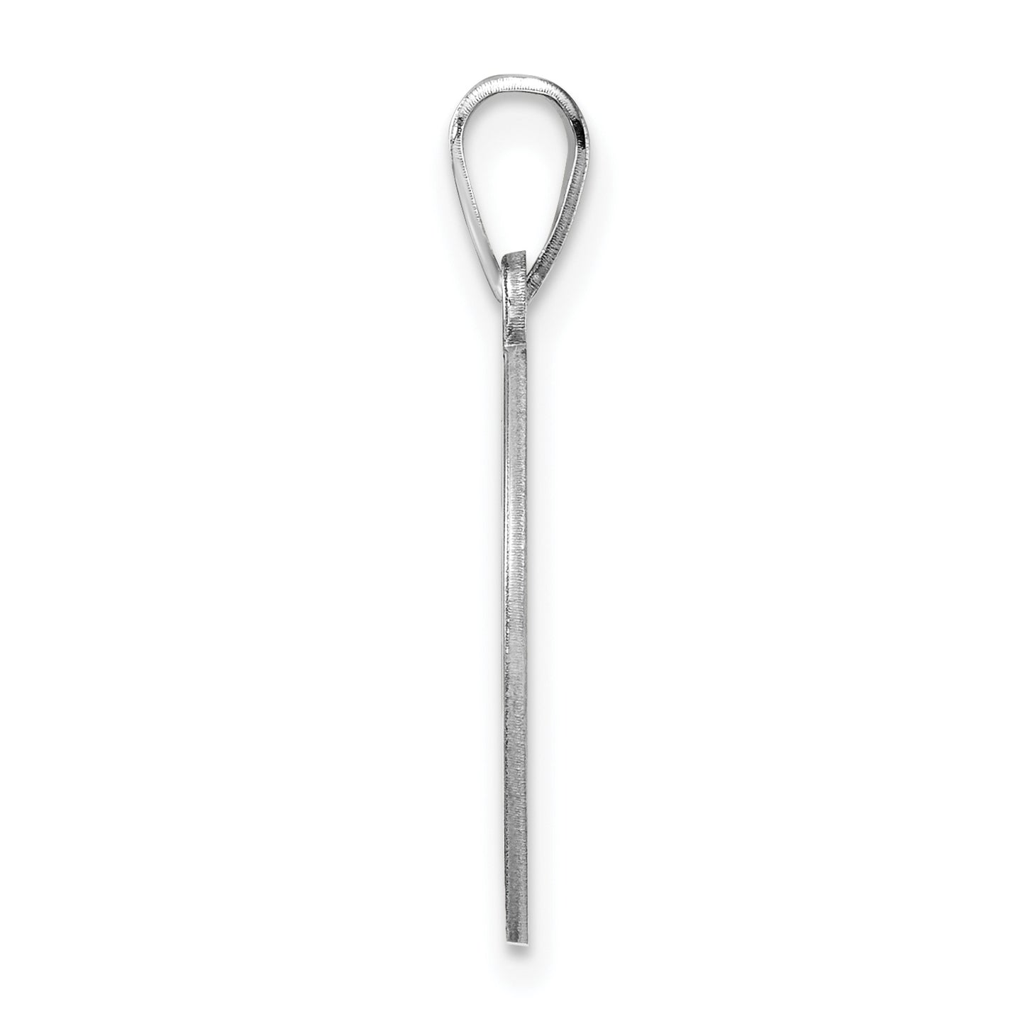 Small Sterling Silver Rhodium plated Fancy Script Letter F Initial Pendant