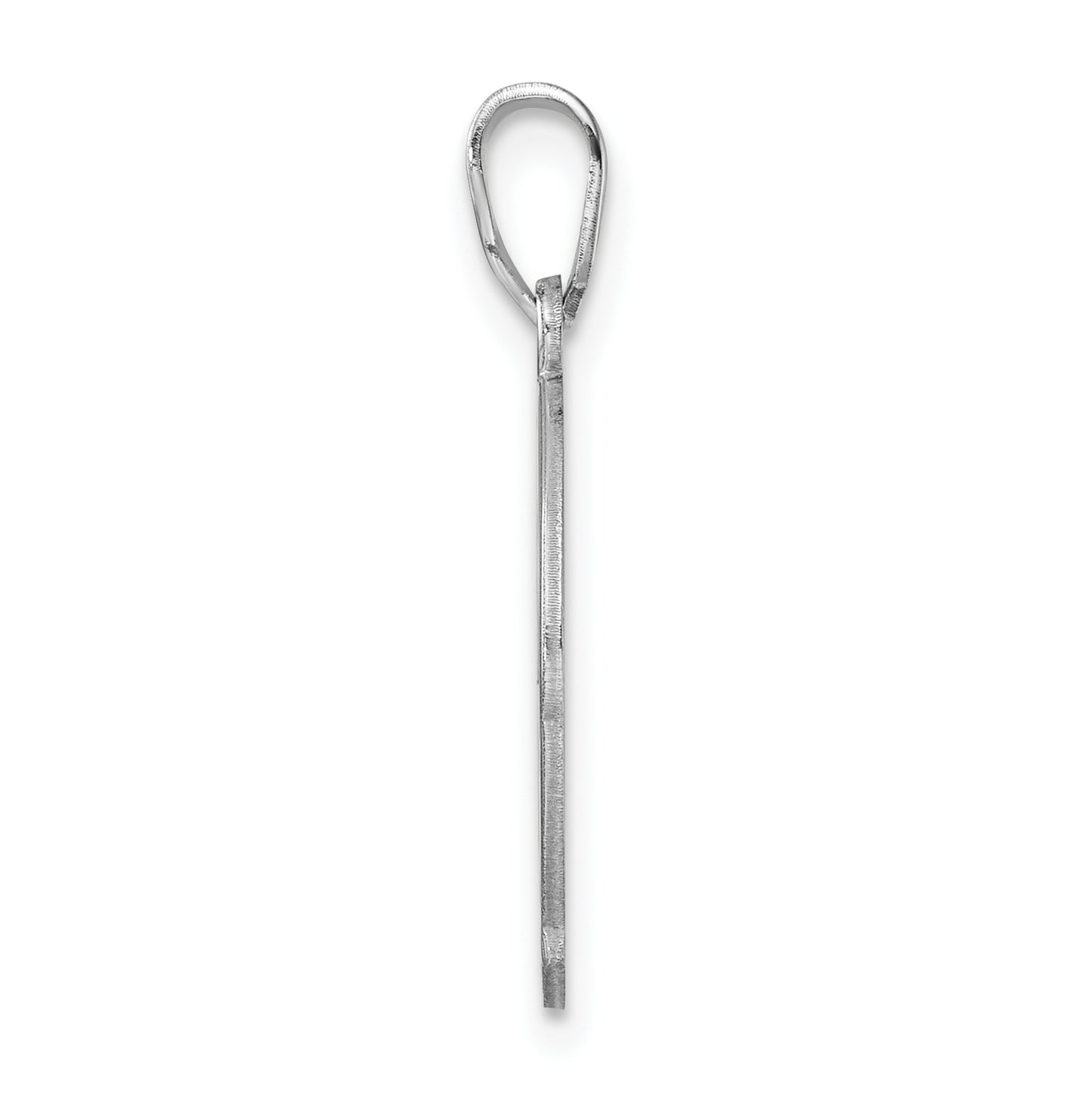 Small Sterling Silver Rhodium plated Fancy Script Letter G Initial Pendant