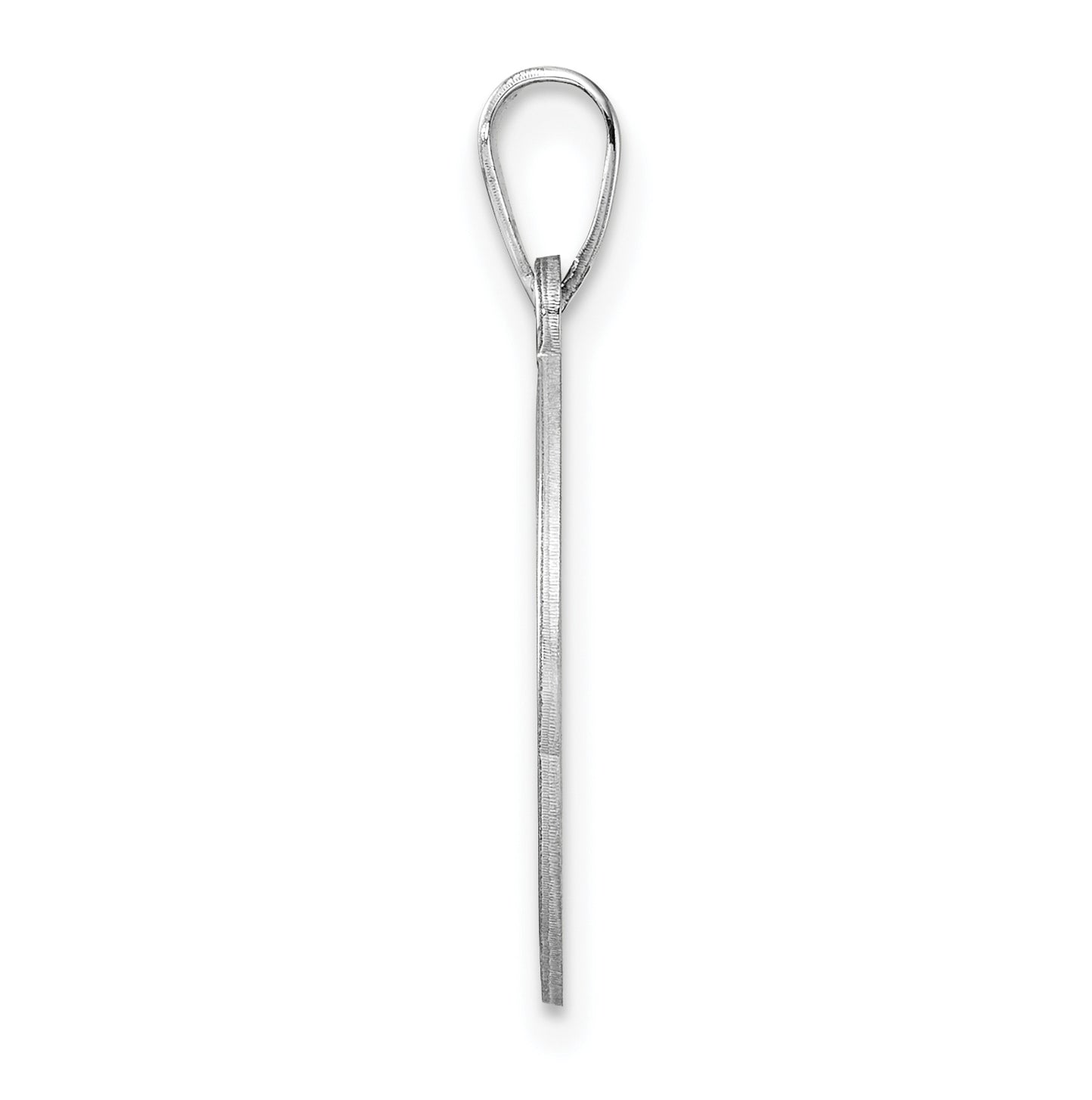 Small Sterling Silver Rhodium plated Fancy Script Letter I Initial Pendant