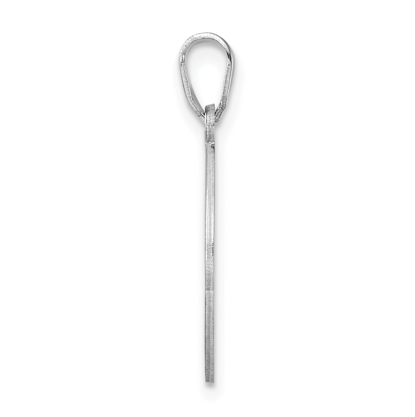 Small Sterling Silver Rhodium plated Fancy Script Letter J Initial Pendant