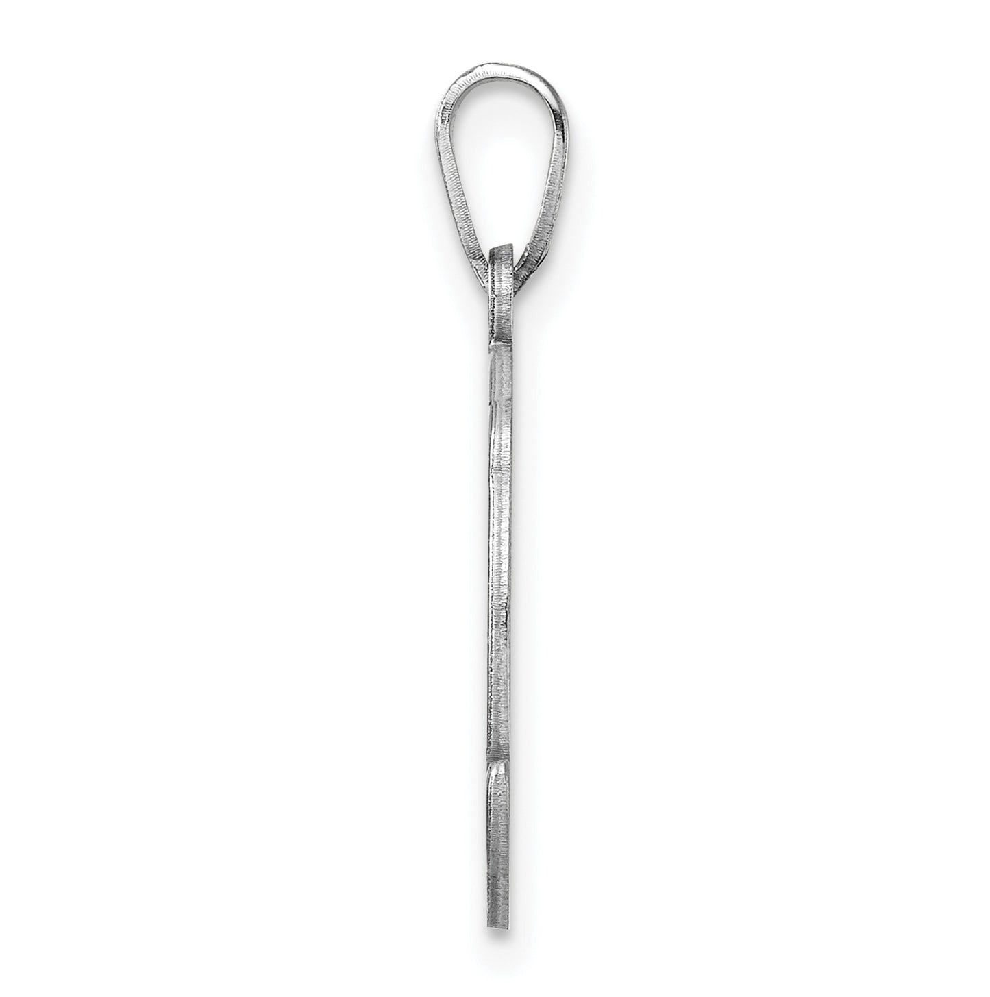 Small Sterling Silver Rhodium plated Fancy Script Letter K Initial Pendant