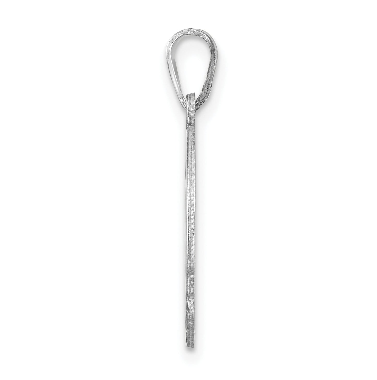 Small Sterling Silver Rhodium plated Fancy Script Letter L Initial Pendant