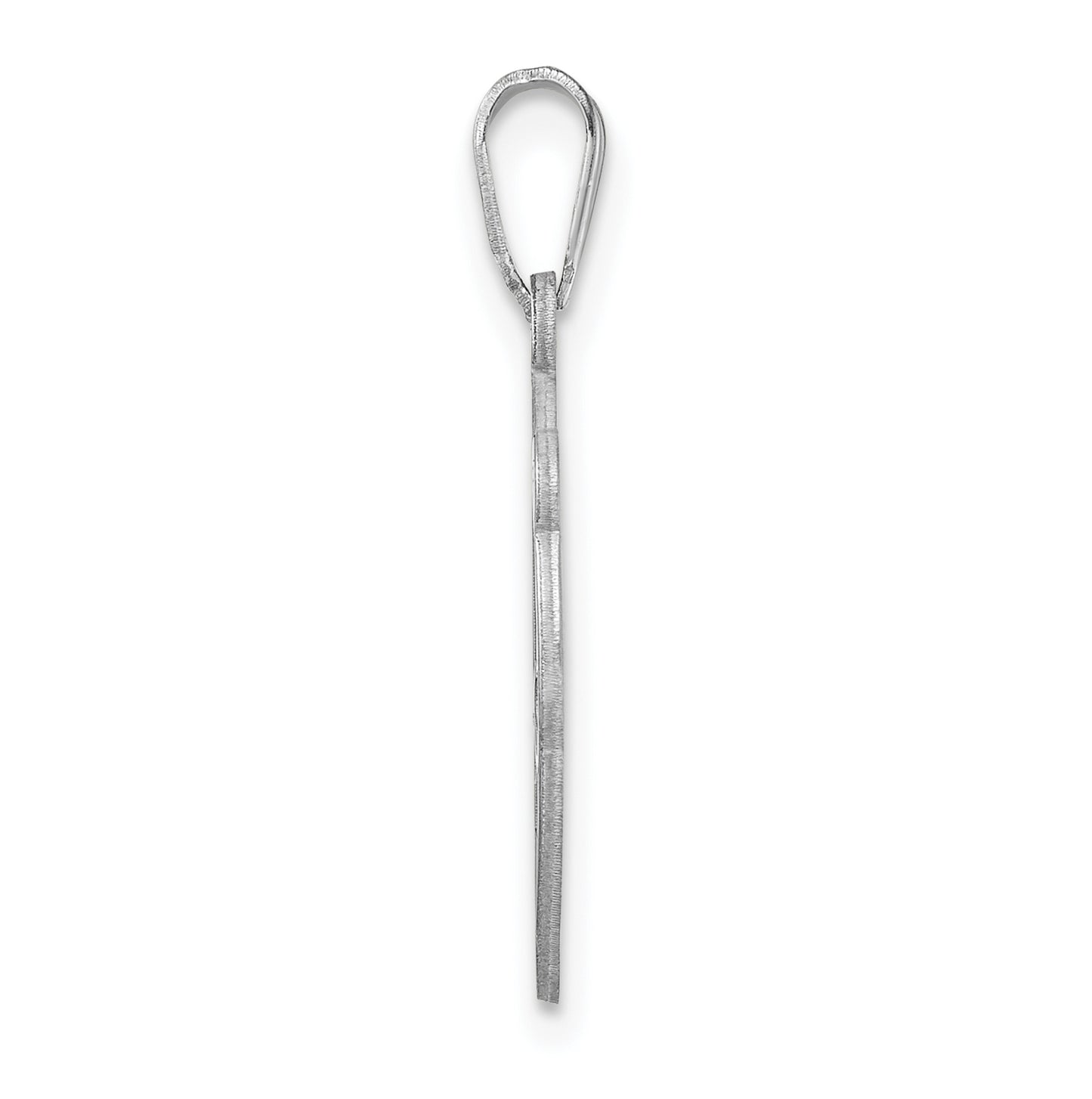 Small Sterling Silver Rhodium plated Fancy Script Letter N Initial Pendant