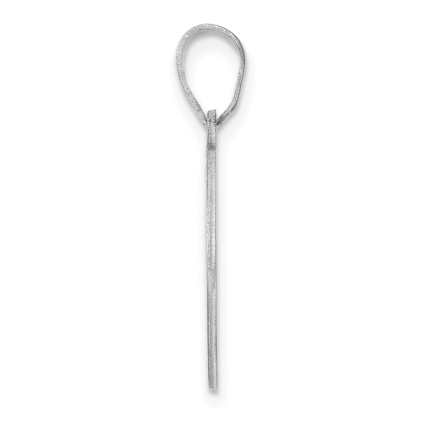 Small Sterling Silver Rhodium plated Fancy Script Letter P Initial Pendant