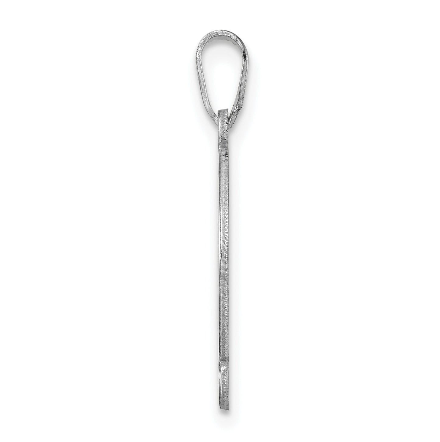 Small Sterling Silver Rhodium plated Fancy Script Letter Q Initial Pendant