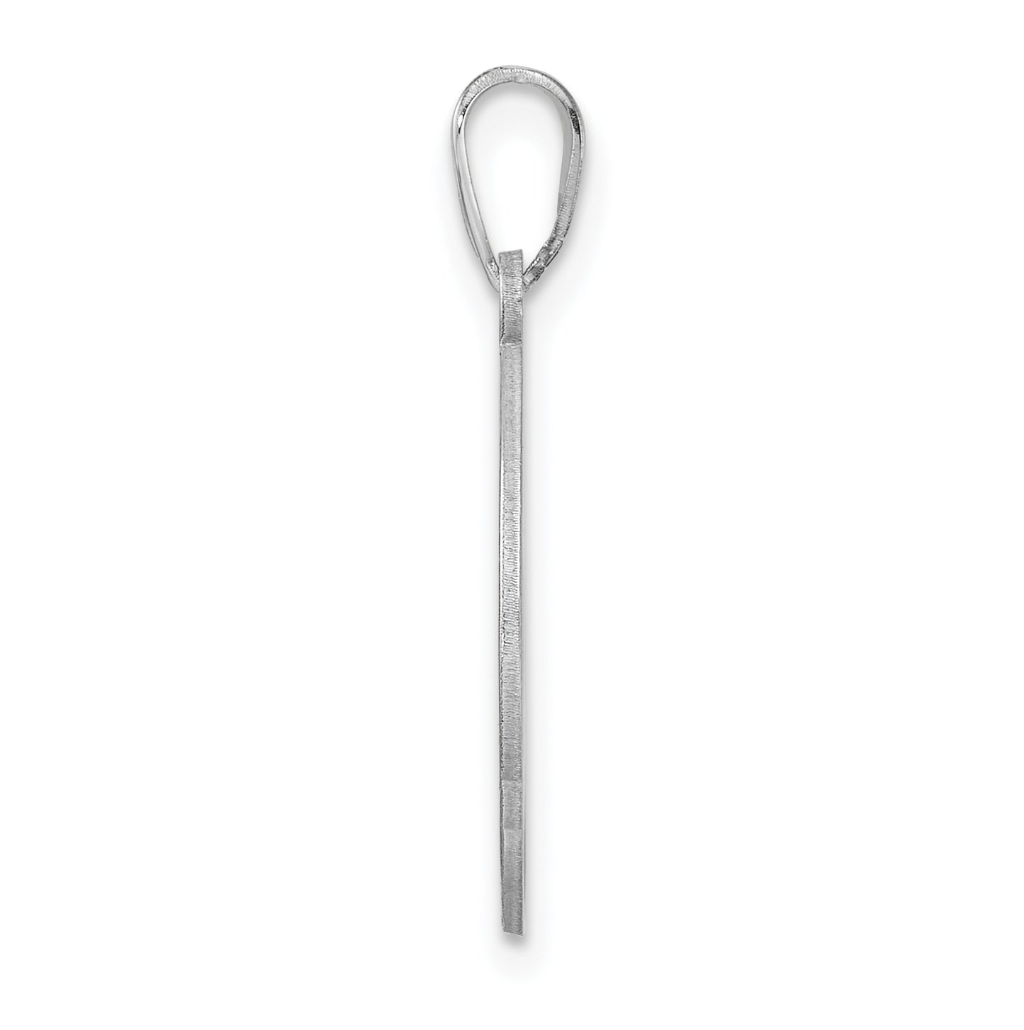 Small Sterling Silver Rhodium plated Fancy Script Letter R Initial Pendant