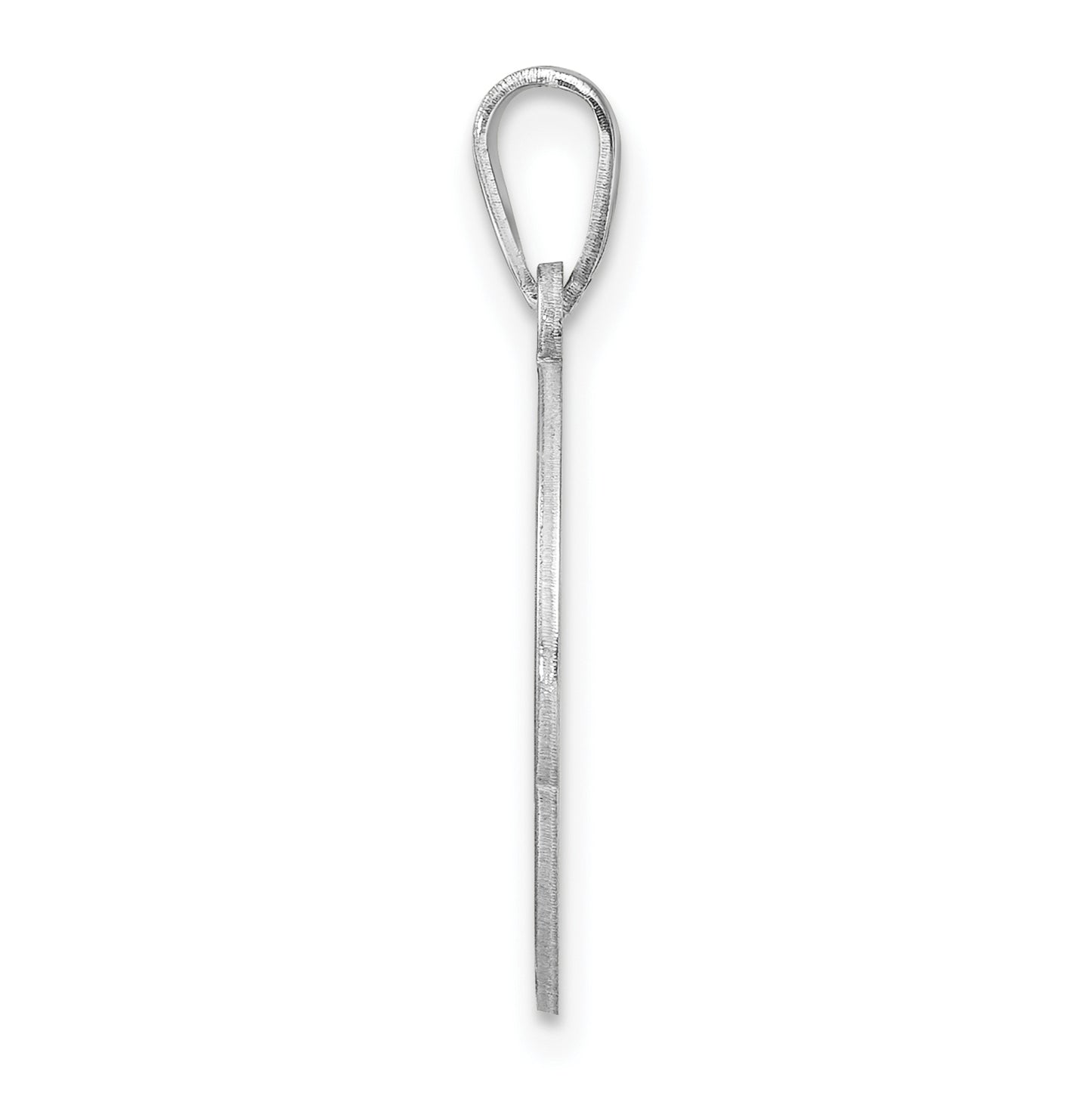 Small Sterling Silver Rhodium plated Fancy Script Letter S Initial Pendant