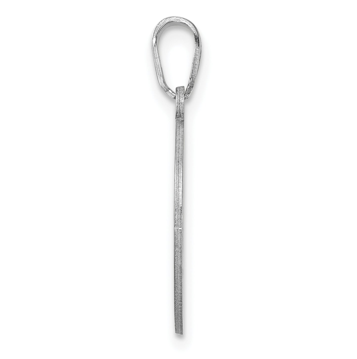 Small Sterling Silver Rhodium plated Fancy Script Letter Y Initial Pendant