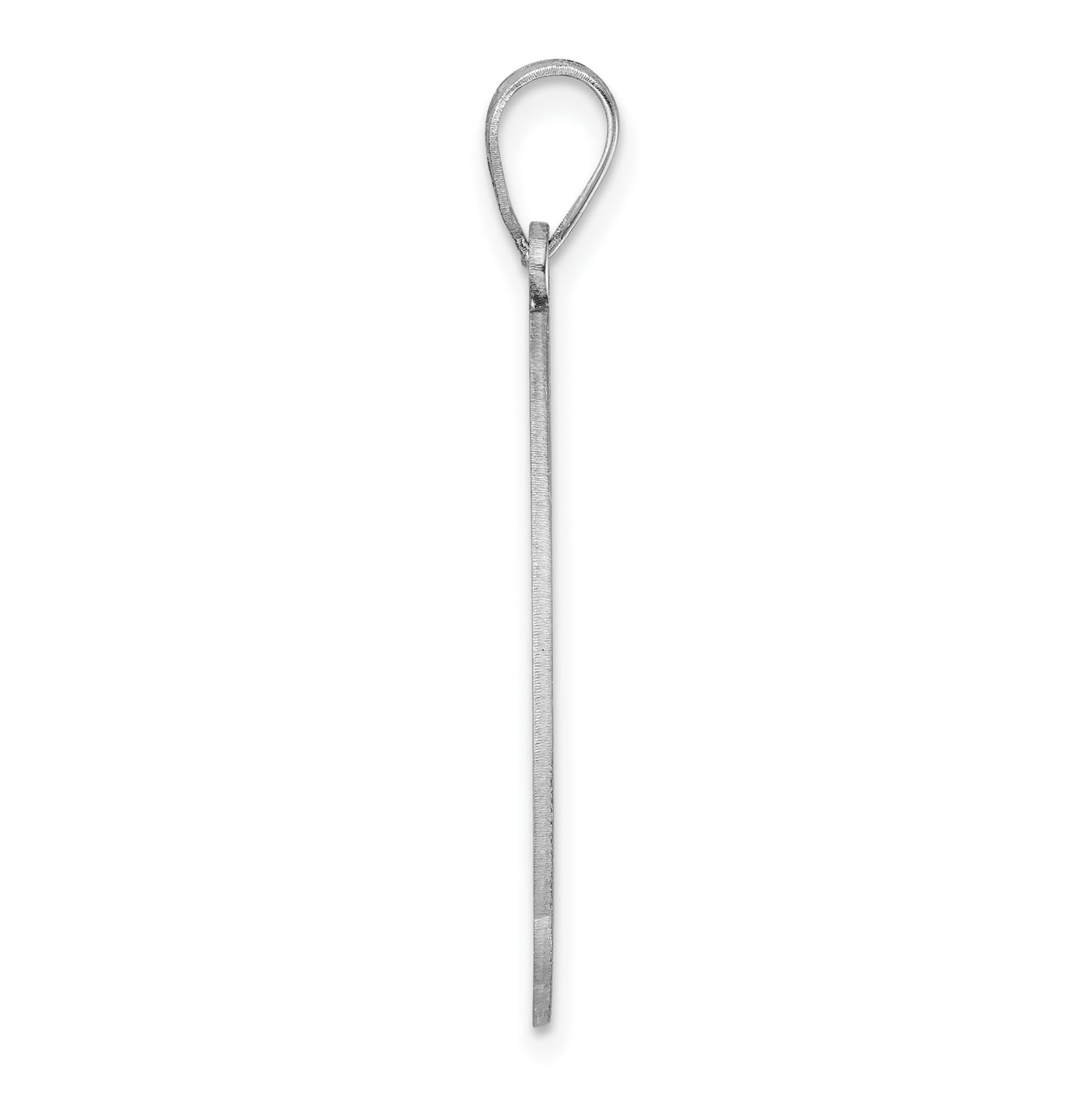 Large Sterling Silver Rhodium plated Fancy Script Letter A Initial Pendant