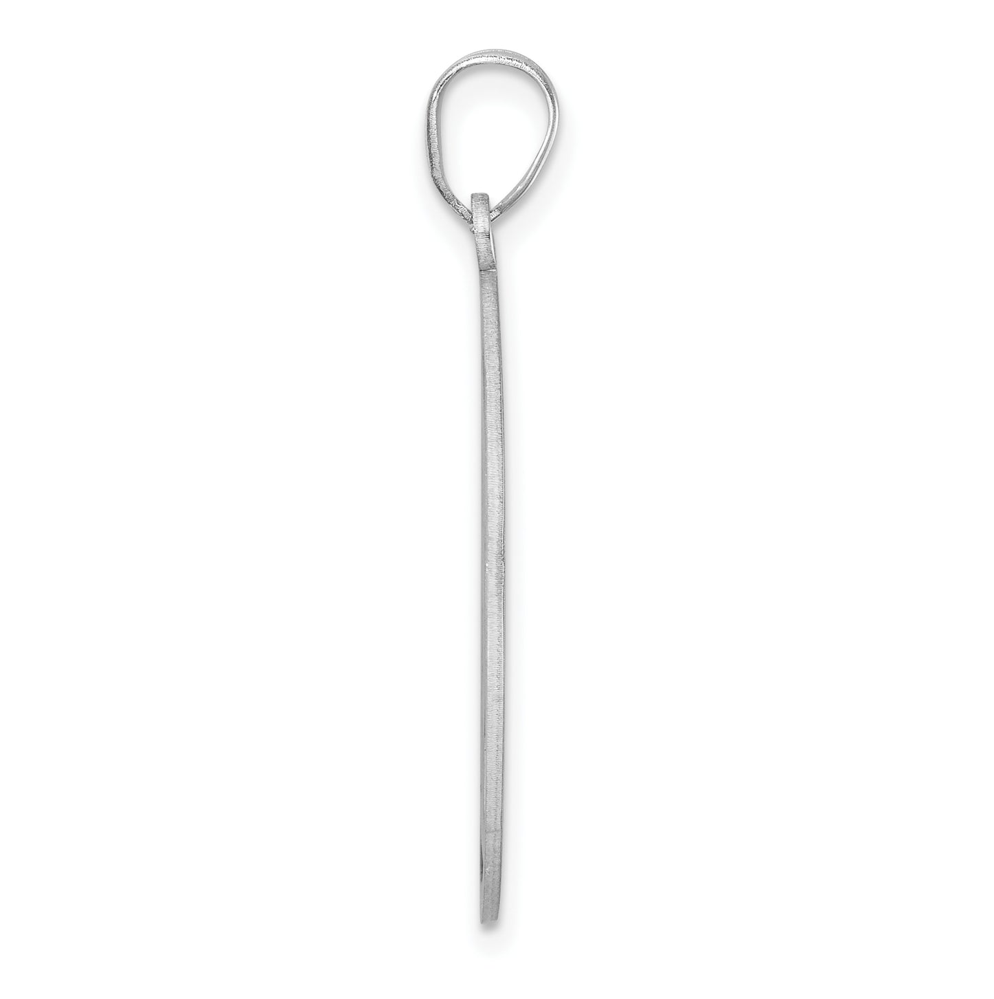 Large Sterling Silver Rhodium plated Fancy Script Letter D Initial Pendant
