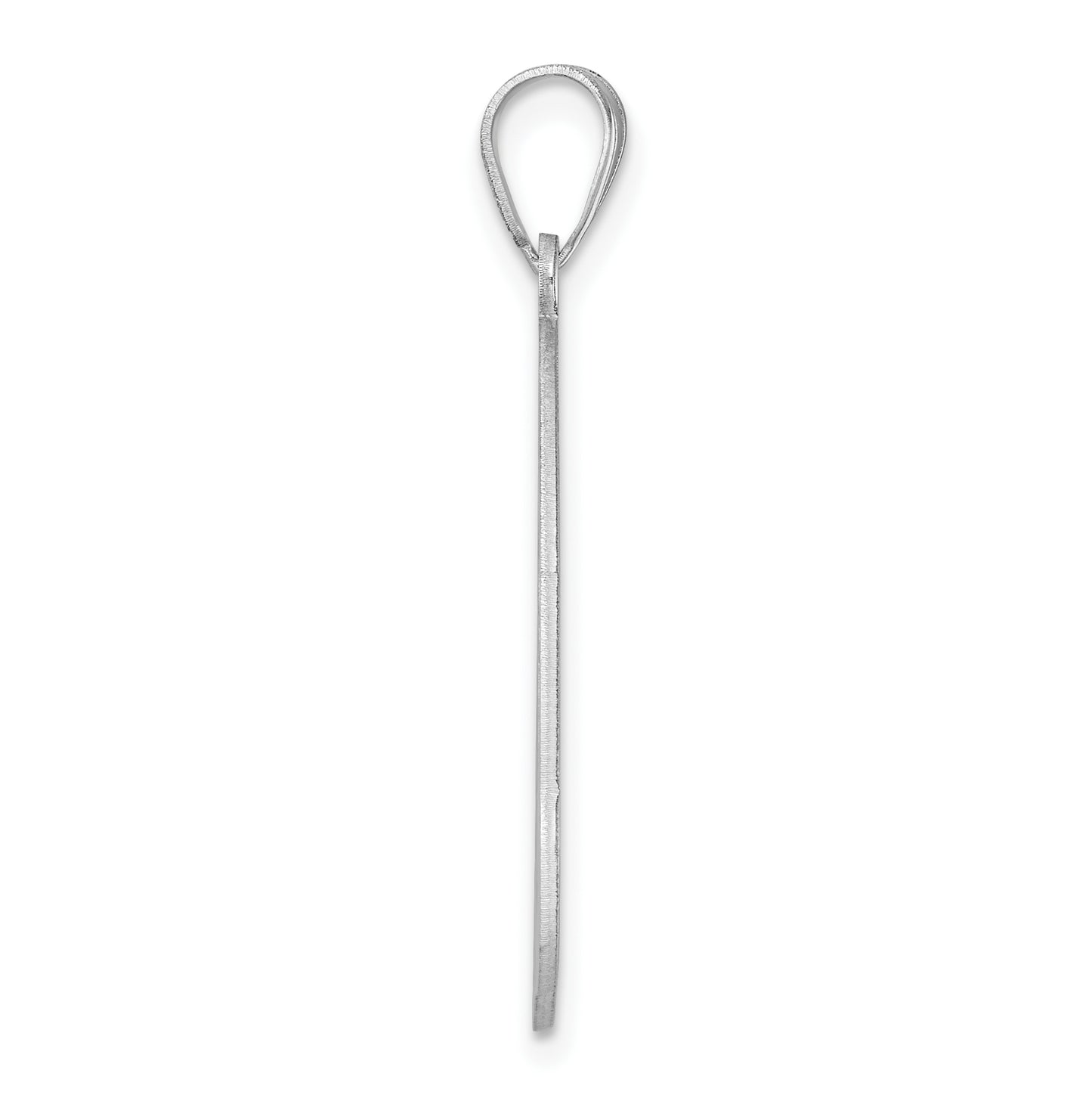 Large Sterling Silver Rhodium plated Fancy Script Letter K Initial Pendant