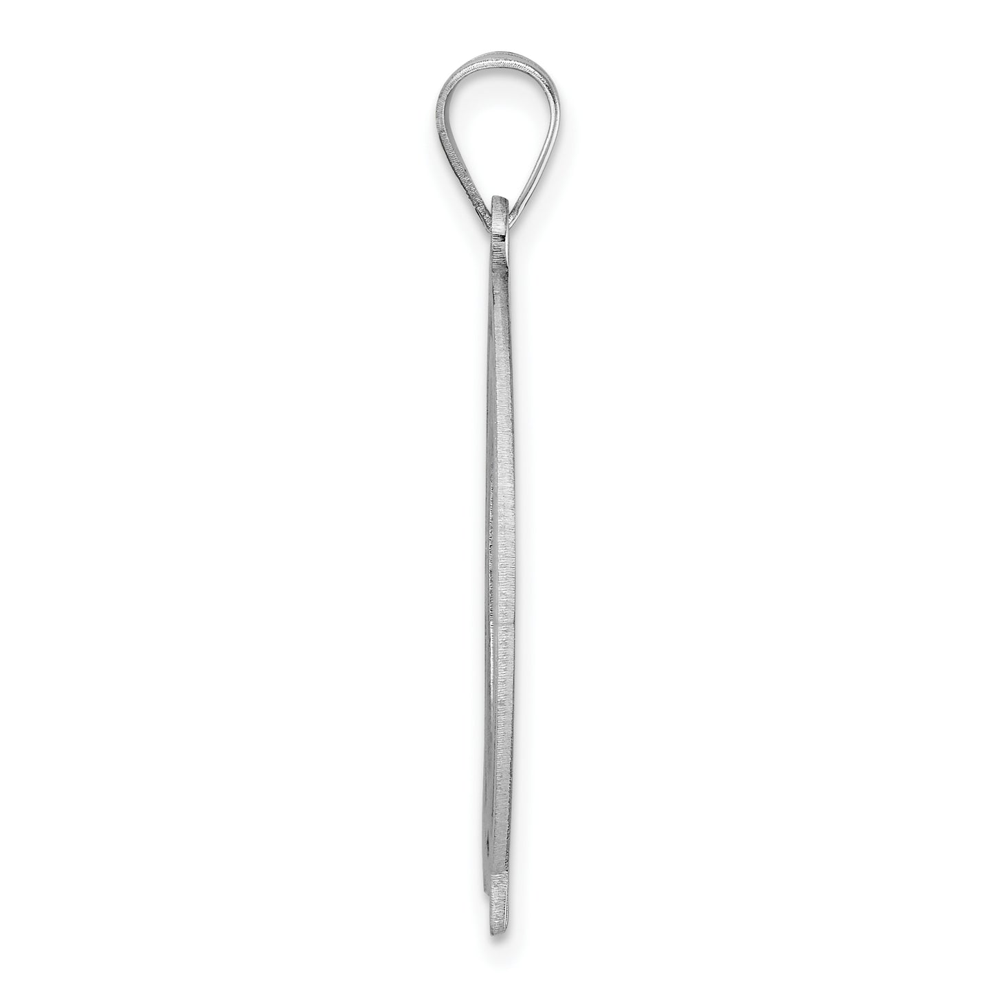 Large Sterling Silver Rhodium plated Fancy Script Letter Q Initial Pendant