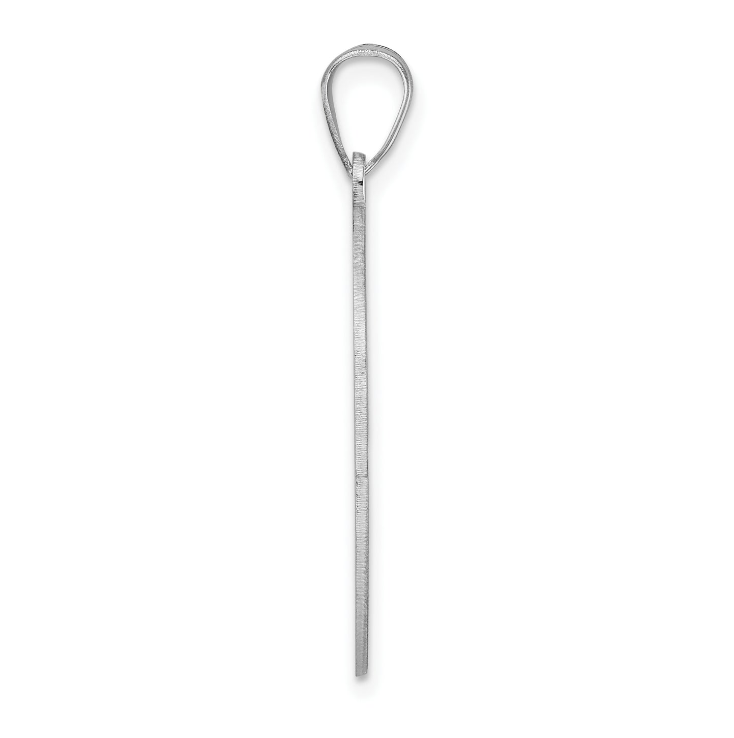 Large Sterling Silver Rhodium plated Fancy Script Letter U Initial Pendant