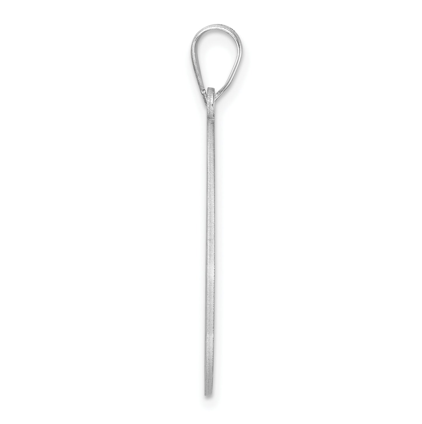 Large Sterling Silver Rhodium plated Fancy Script Letter X Initial Pendant