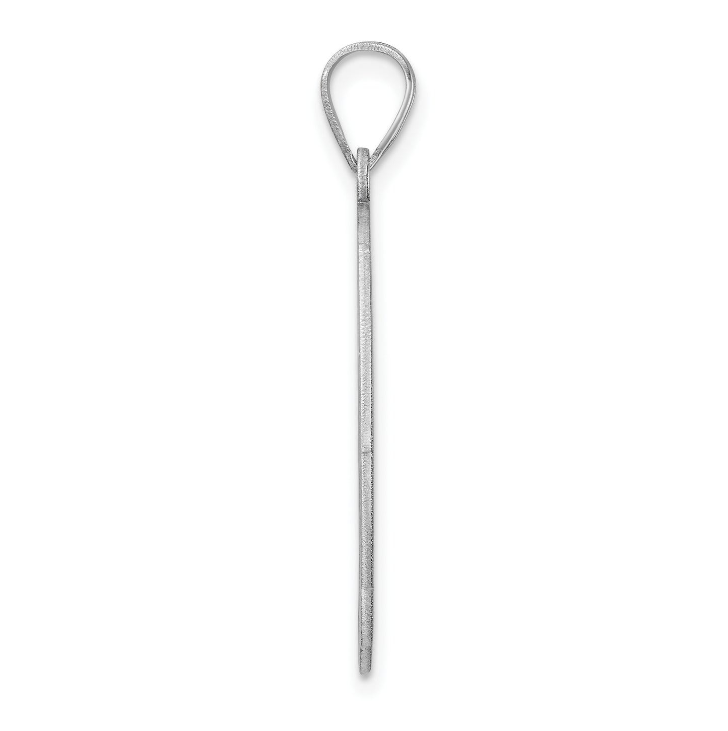 Large Sterling Silver Rhodium plated Fancy Script Letter Z Initial Pendant