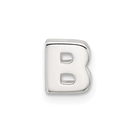 Sterling Silver E-coated Letter B Slide Charm
