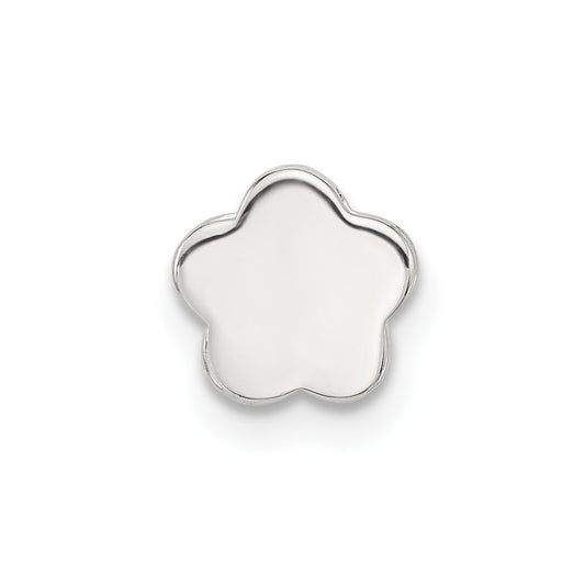 Sterling Silver E-coated Flower Slide Charm