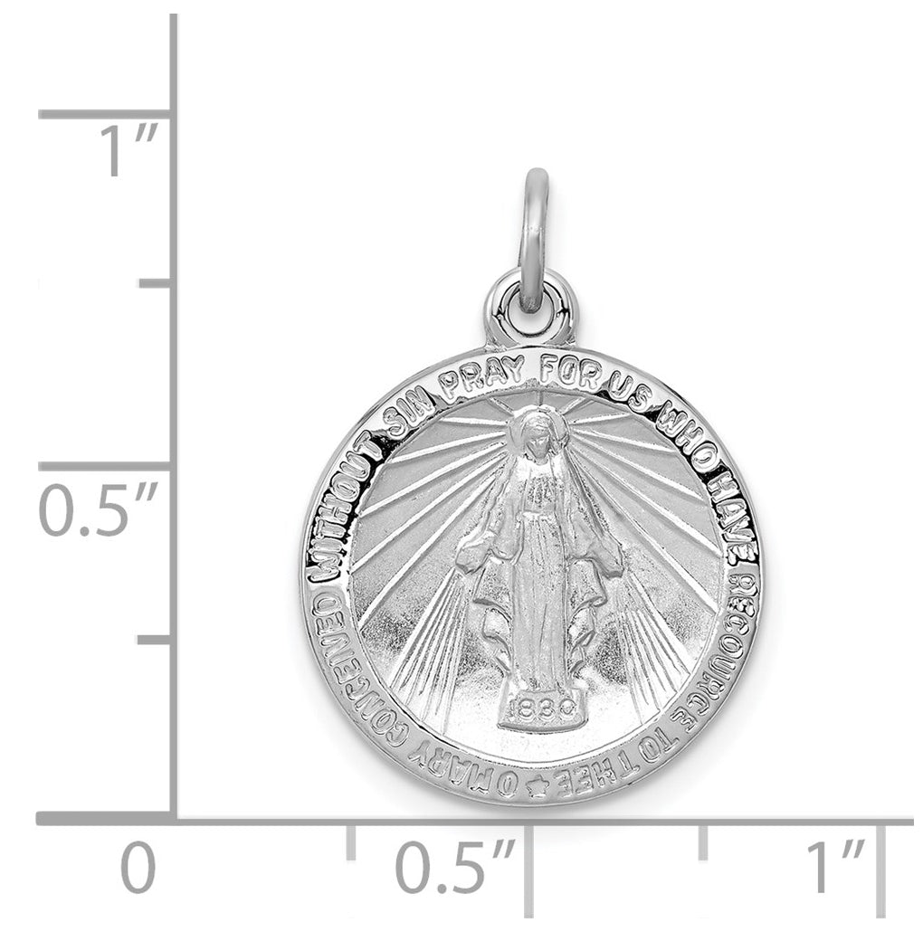 Sterling Silver Platinum-plated Miraculous Medal – Elegant Jewelry Gift for Birthday, Anniversary, Engagement, Wedding