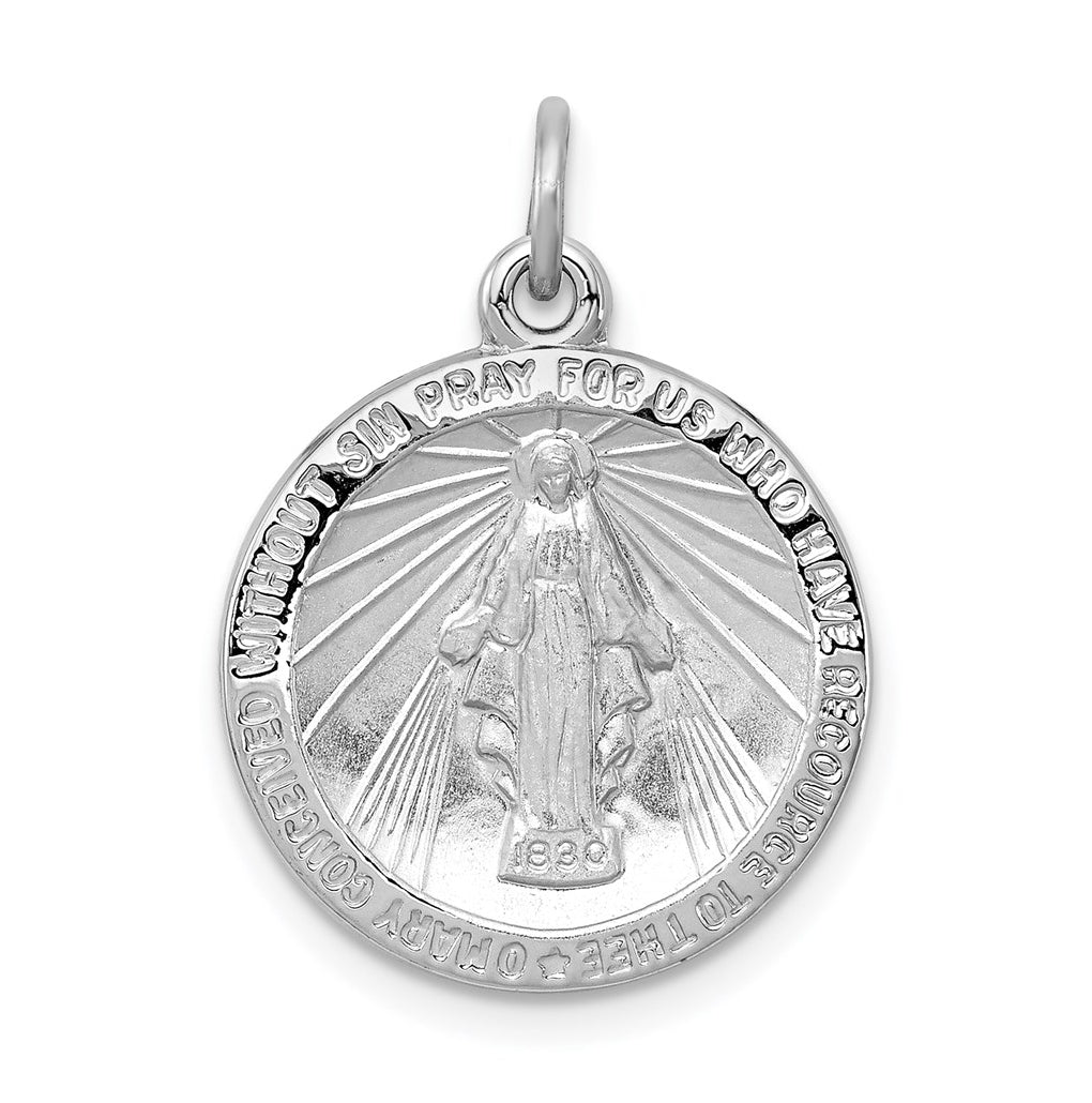 Sterling Silver Platinum-plated Miraculous Medal – Elegant Jewelry Gift for Birthday, Anniversary, Engagement, Wedding