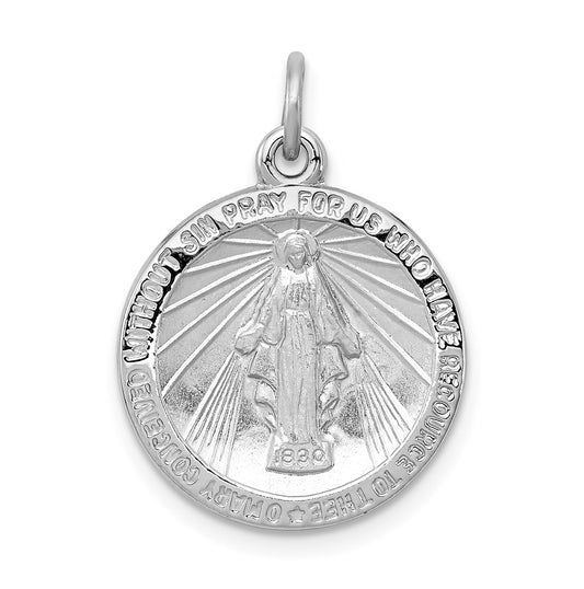 Sterling Silver Platinum-plated Miraculous Medal – Elegant Jewelry Gift for Birthday, Anniversary, Engagement, Wedding