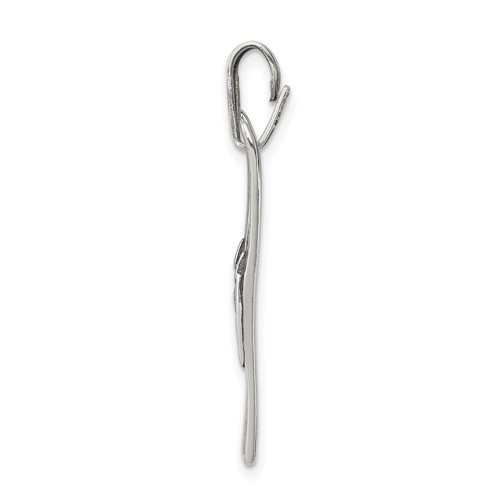 Sterling Silver Antiqued Ski's Charm – Elegant Jewelry Gift for Birthday, Anniversary, Engagement, Wedding