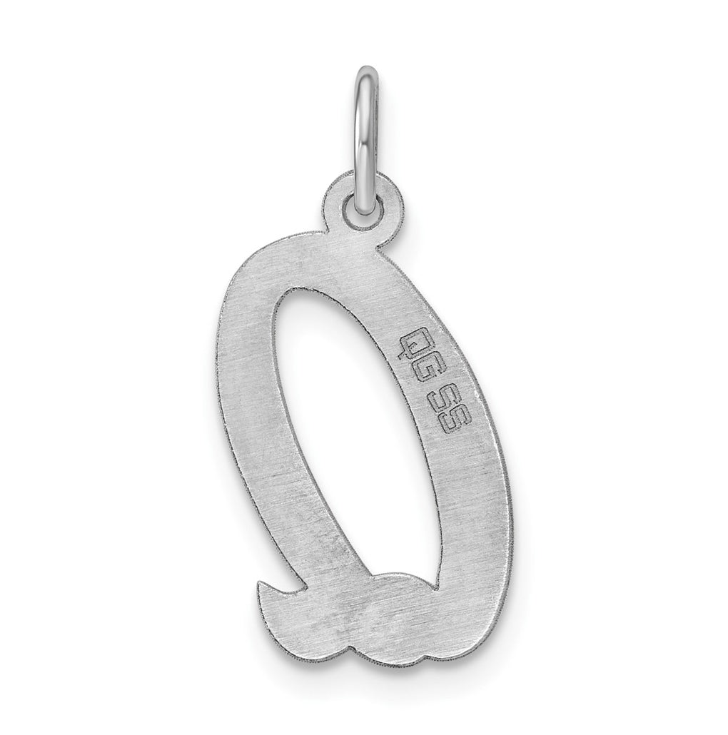 Sterling Silver Rhodium-plated Script Letter Initial Charm – Elegant Jewelry Gift for Birthday, Anniversary, Engagement, Wedding