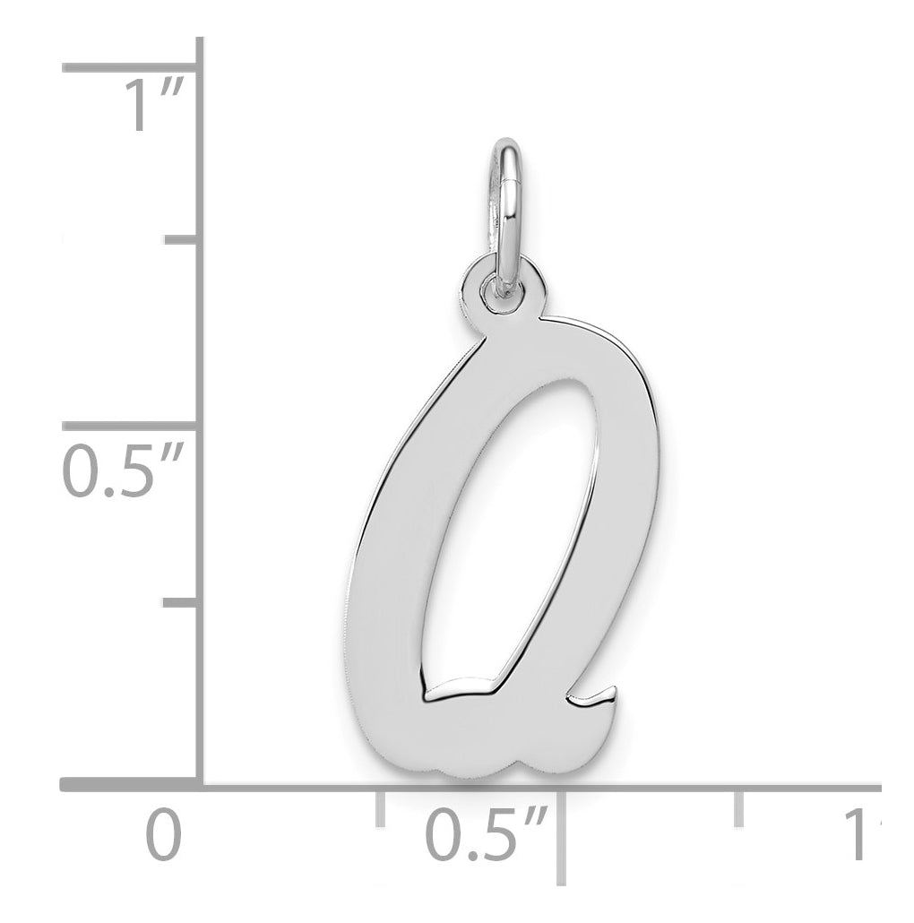 Sterling Silver Rhodium-plated Script Letter Initial Charm – Elegant Jewelry Gift for Birthday, Anniversary, Engagement, Wedding