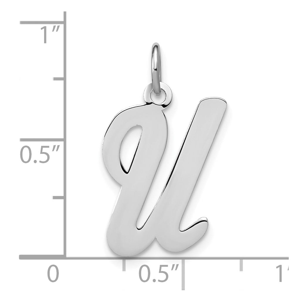 Sterling Silver Rhodium-plated Script Letter Initial Charm – Elegant Jewelry Gift for Birthday, Anniversary, Engagement, Wedding