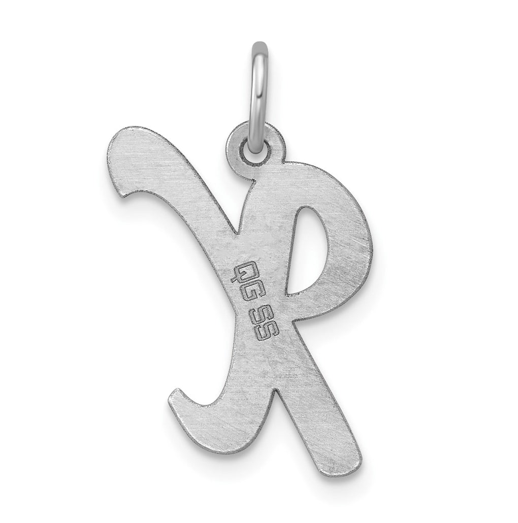 Sterling Silver Rhodium-plated Script Letter Initial Charm – Elegant Jewelry Gift for Birthday, Anniversary, Engagement, Wedding