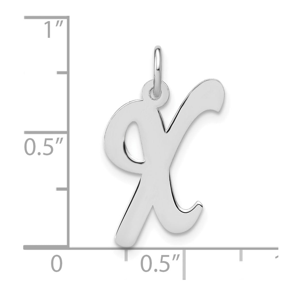 Sterling Silver Rhodium-plated Script Letter Initial Charm – Elegant Jewelry Gift for Birthday, Anniversary, Engagement, Wedding