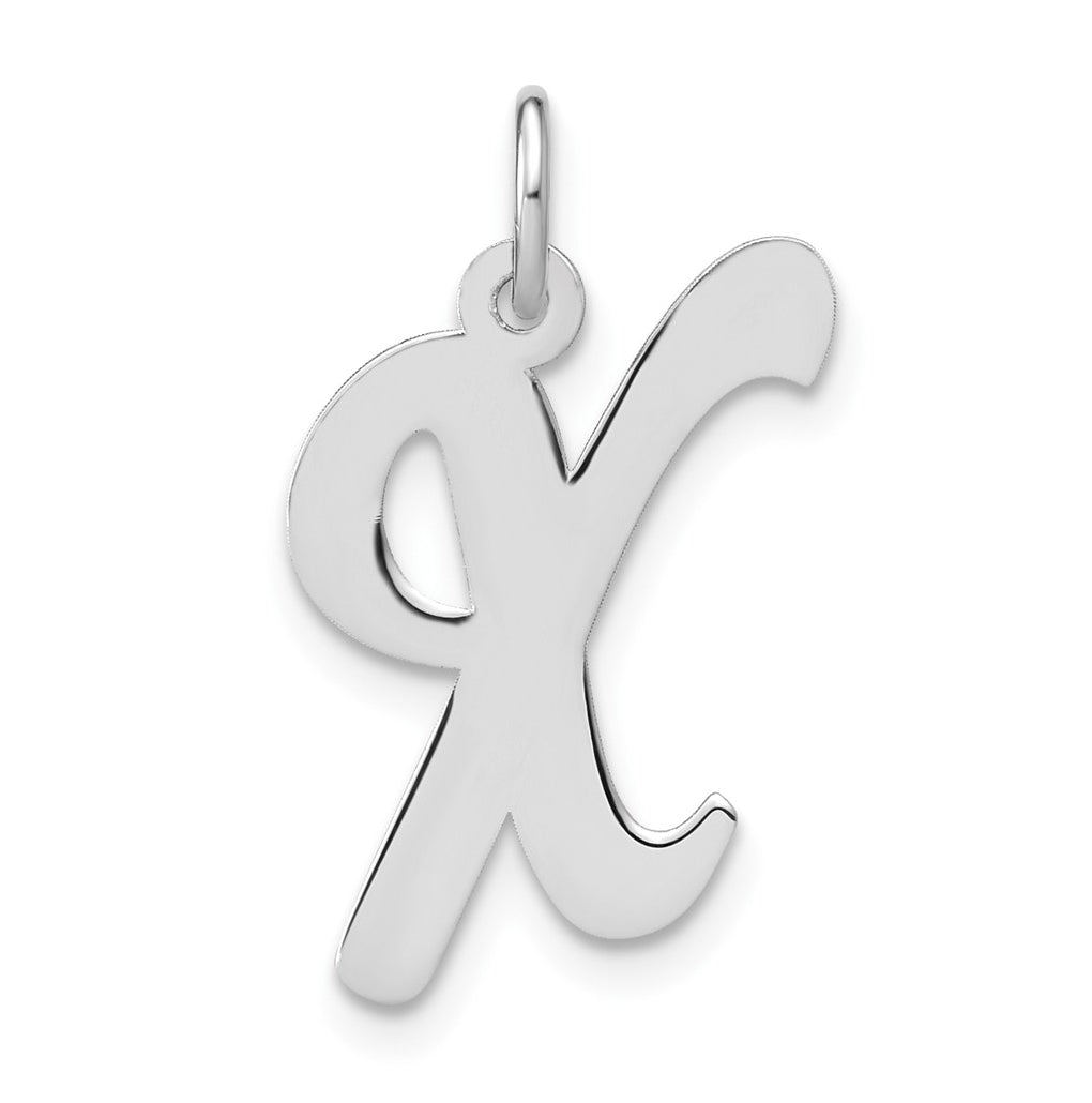 Sterling Silver Rhodium-plated Script Letter Initial Charm – Elegant Jewelry Gift for Birthday, Anniversary, Engagement, Wedding