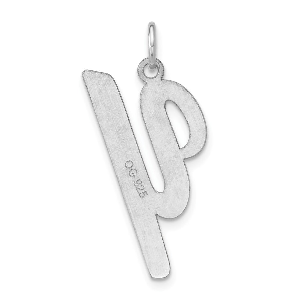Sterling Silver Rhodium-plated Script Letter Initial Charm – Elegant Jewelry Gift for Birthday, Anniversary, Engagement, Wedding