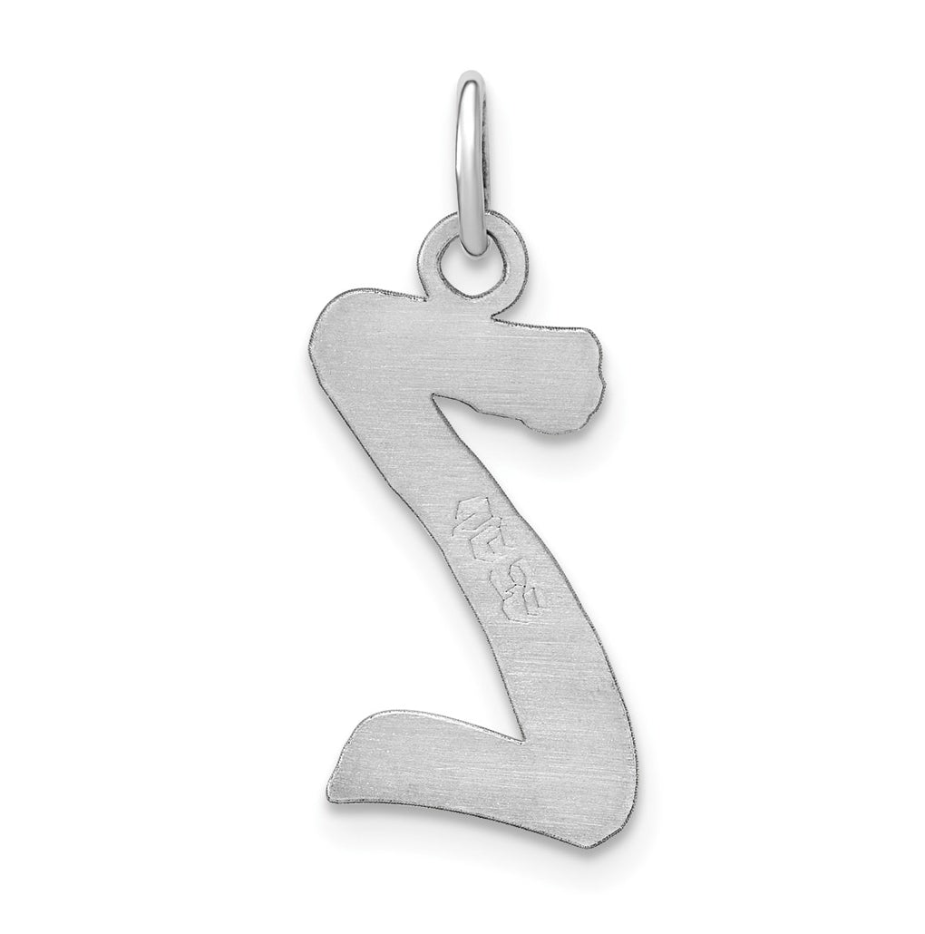Sterling Silver Rhodium-plated Script Letter Initial Charm – Elegant Jewelry Gift for Birthday, Anniversary, Engagement, Wedding
