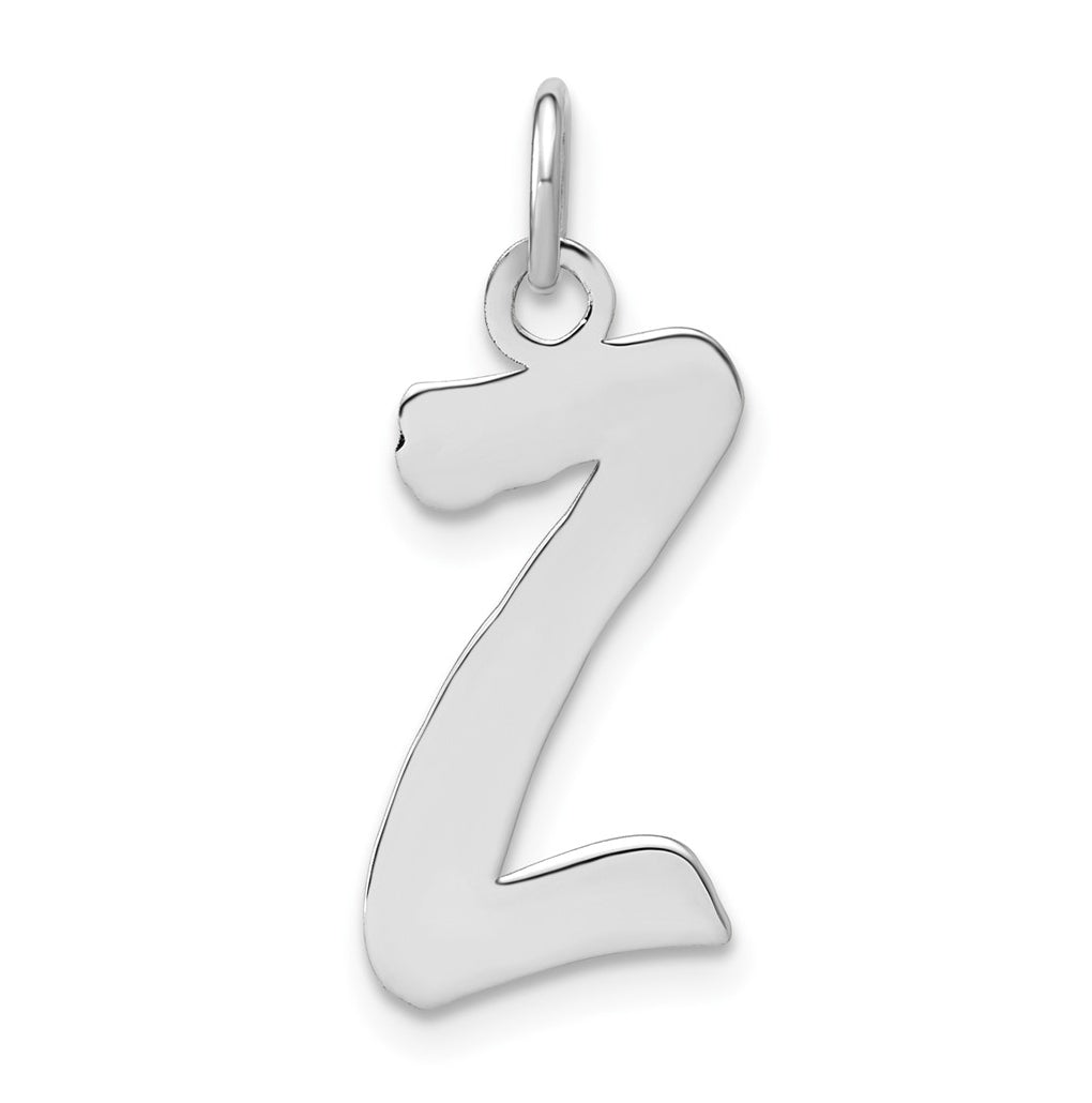 Sterling Silver Rhodium-plated Script Letter Initial Charm – Elegant Jewelry Gift for Birthday, Anniversary, Engagement, Wedding