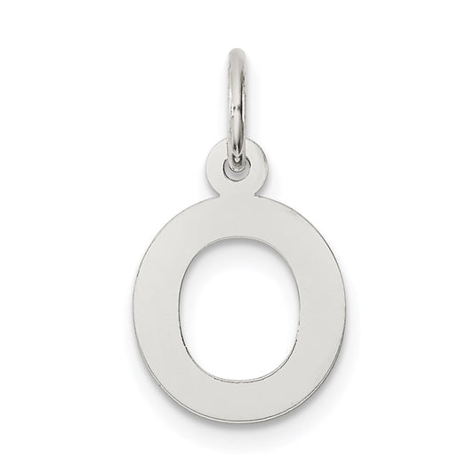 Sterling Silver Rhodium plated Small Block Initial Q Charm