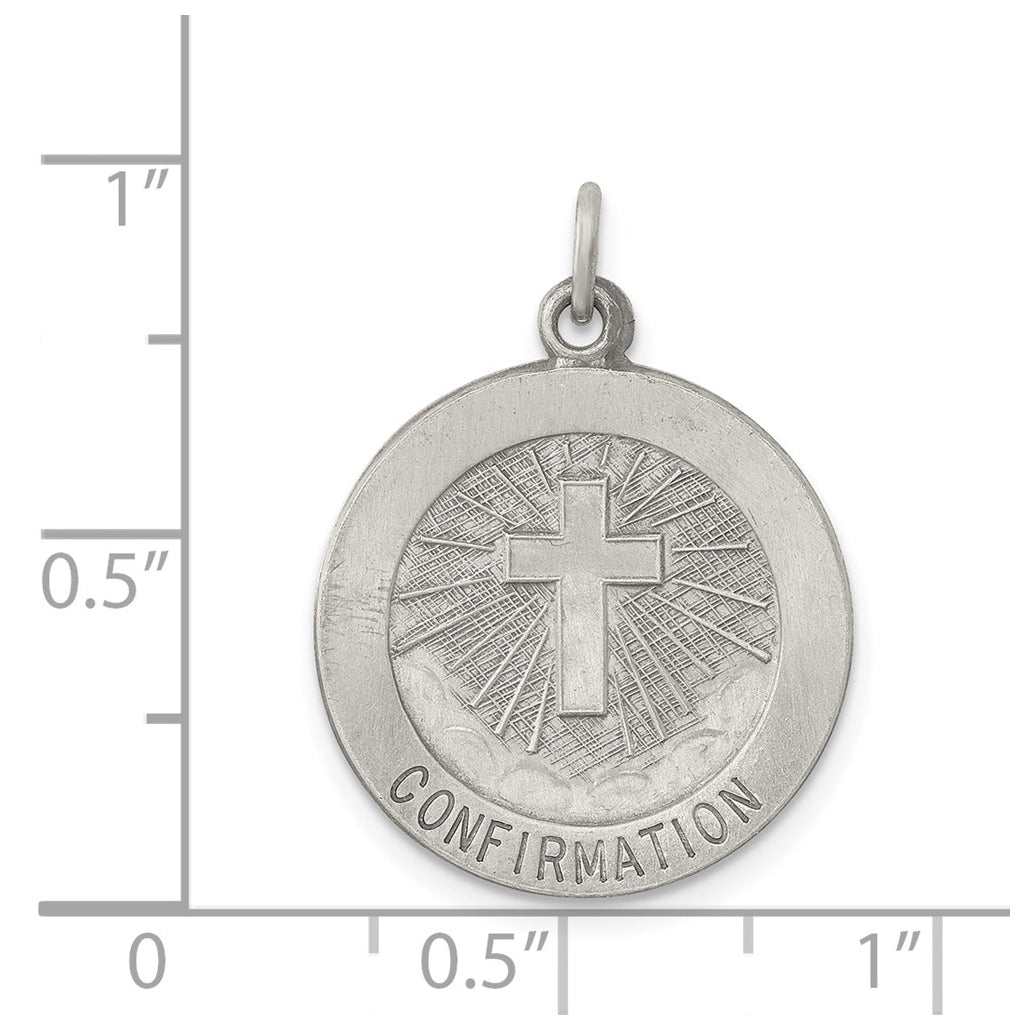 Sterling Silver Antiqued Confirmation Medal – Elegant Jewelry Gift for Birthday, Anniversary, Engagement, Wedding