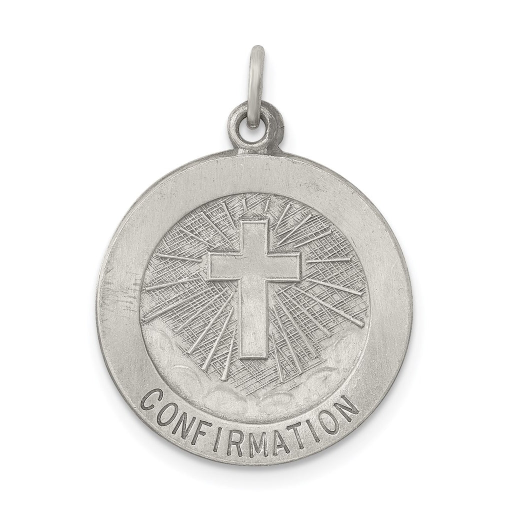 Sterling Silver Antiqued Confirmation Medal – Elegant Jewelry Gift for Birthday, Anniversary, Engagement, Wedding