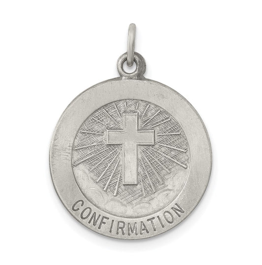 Sterling Silver Antiqued Confirmation Medal – Elegant Jewelry Gift for Birthday, Anniversary, Engagement, Wedding
