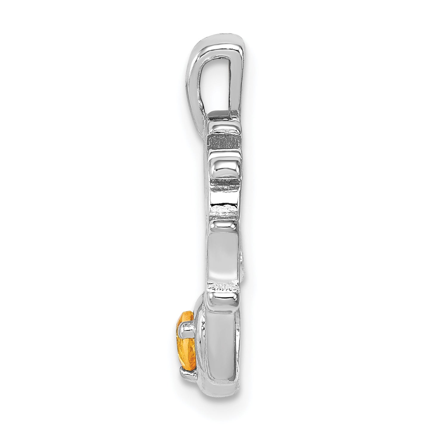 Sterling Silver Rhodium platedCitrine Daddy's Little Girl Pendant