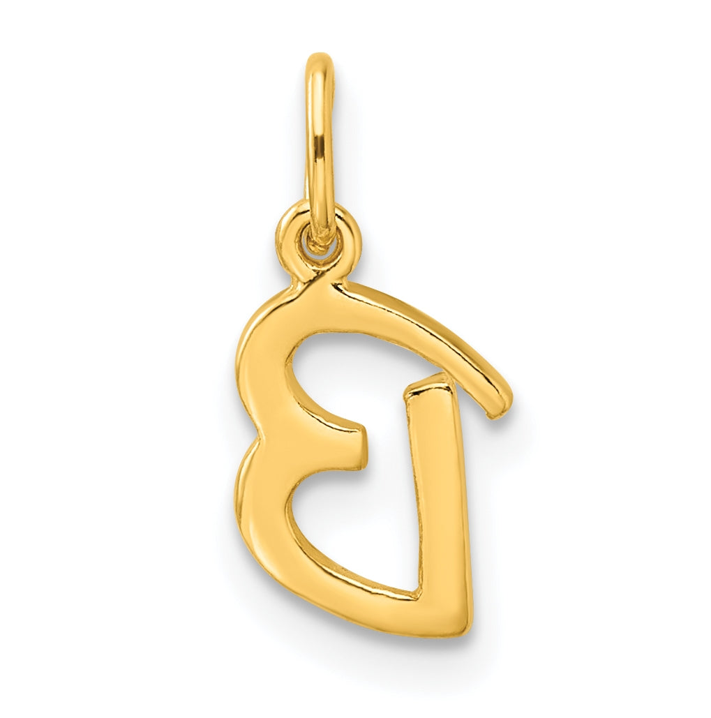 Sterling Silver Gold-tone Polished Letter B Initial Charm