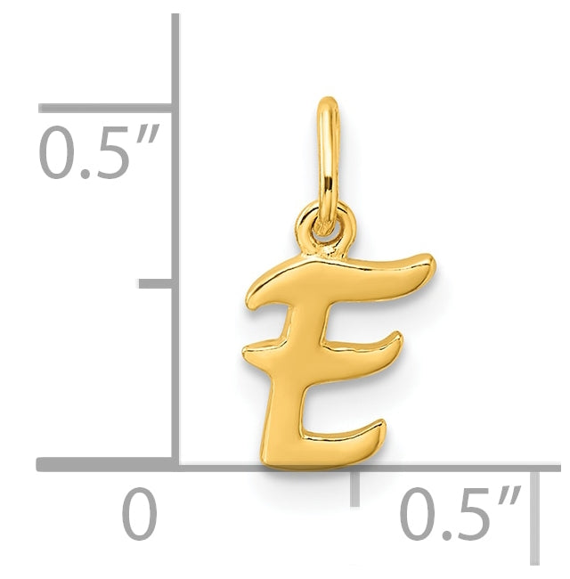 Sterling Silver Gold-tone Polished Letter E Initial Charm